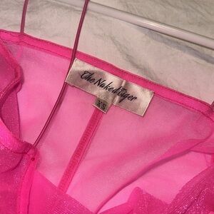 The Naked Tiger | Dresses | The Naked Tiger Flura Pink Mesh Thin Strap